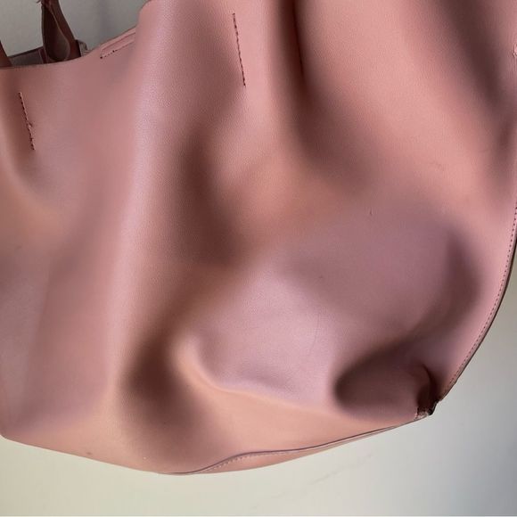 CoLab Large dusty pink vegan leather tote bag /‎ shoulder bag - Picture 5 of 15